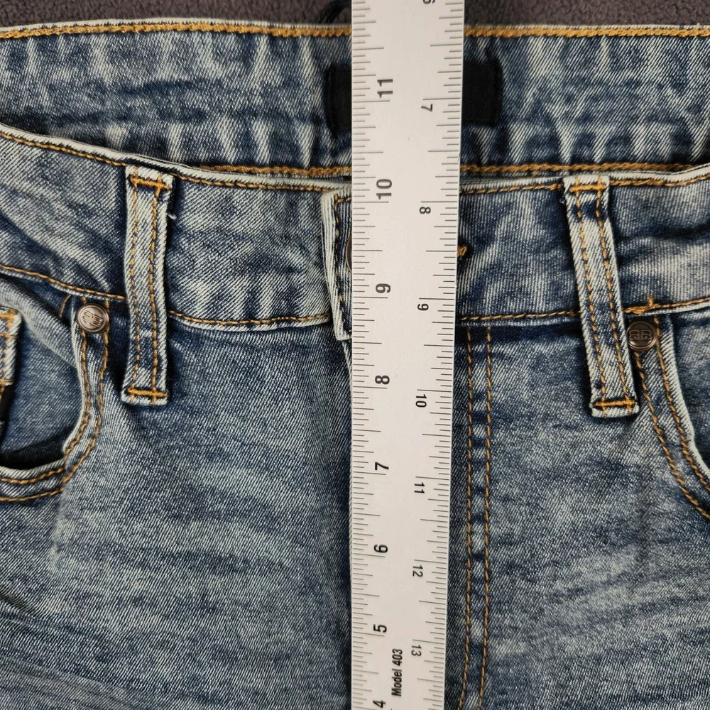Benjamin Black Slim Fit Jeans Mens 32x32 Blue Faded Acid Wash Stretch Denim NEW‎